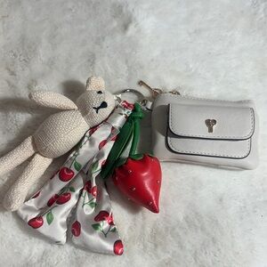 Juicy couture mini wallet meets Steve Madden strawberry bag charms